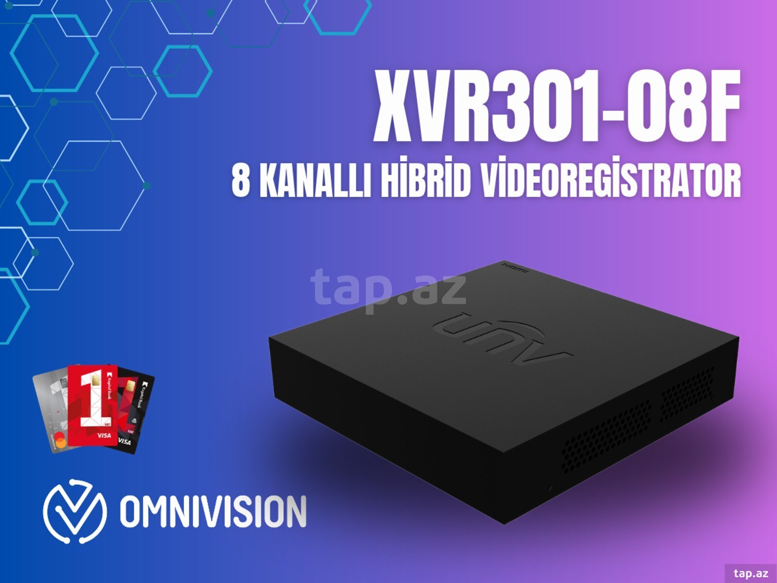 UNV XVR301-08F – 8 Kanal Hibrid DVR/XVR Videoqeydiyyat Cihazı