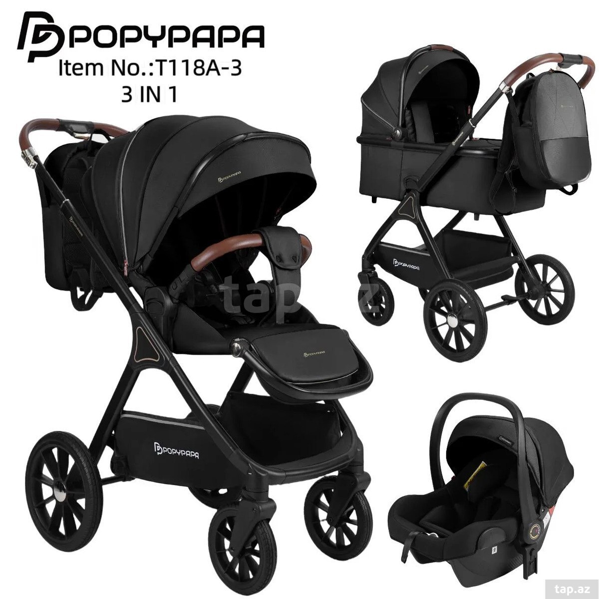 Popypapa T118 3 in 1 uşaq arabası