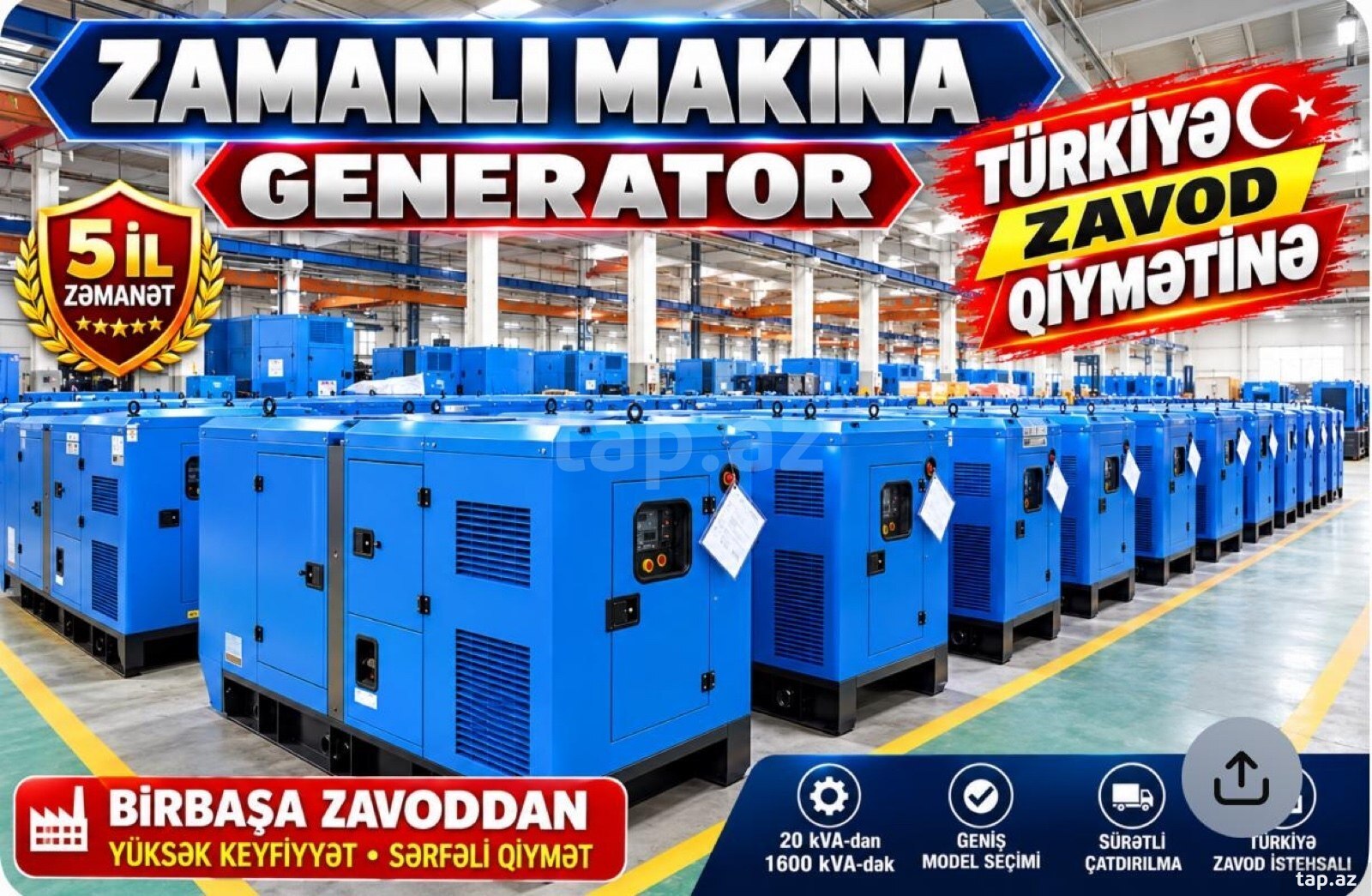 Generatorlar 20 kVA - 1600 kVA