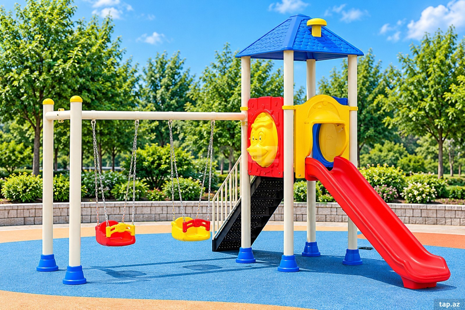 Uşaq park sürüşkən və yelləncək kompleksi