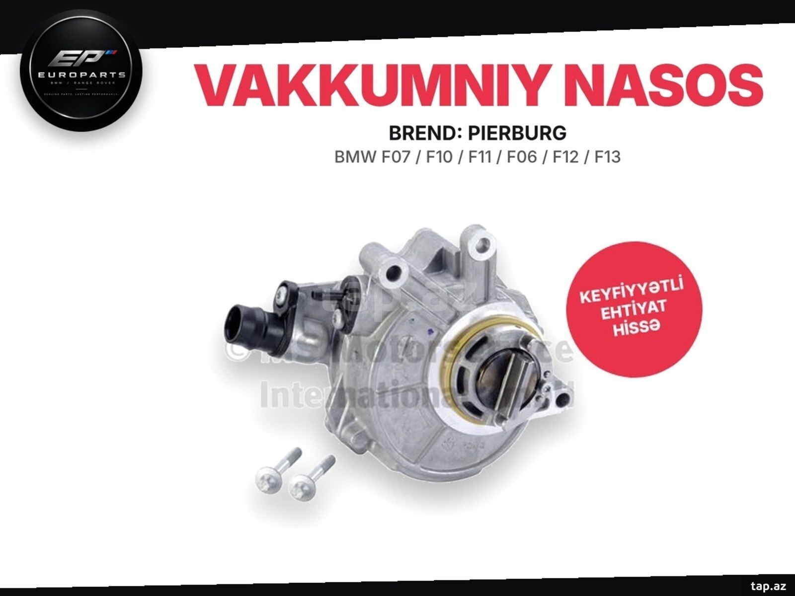 BMW F07, F10, F11, F06 vakkum nasosu PIERBURG