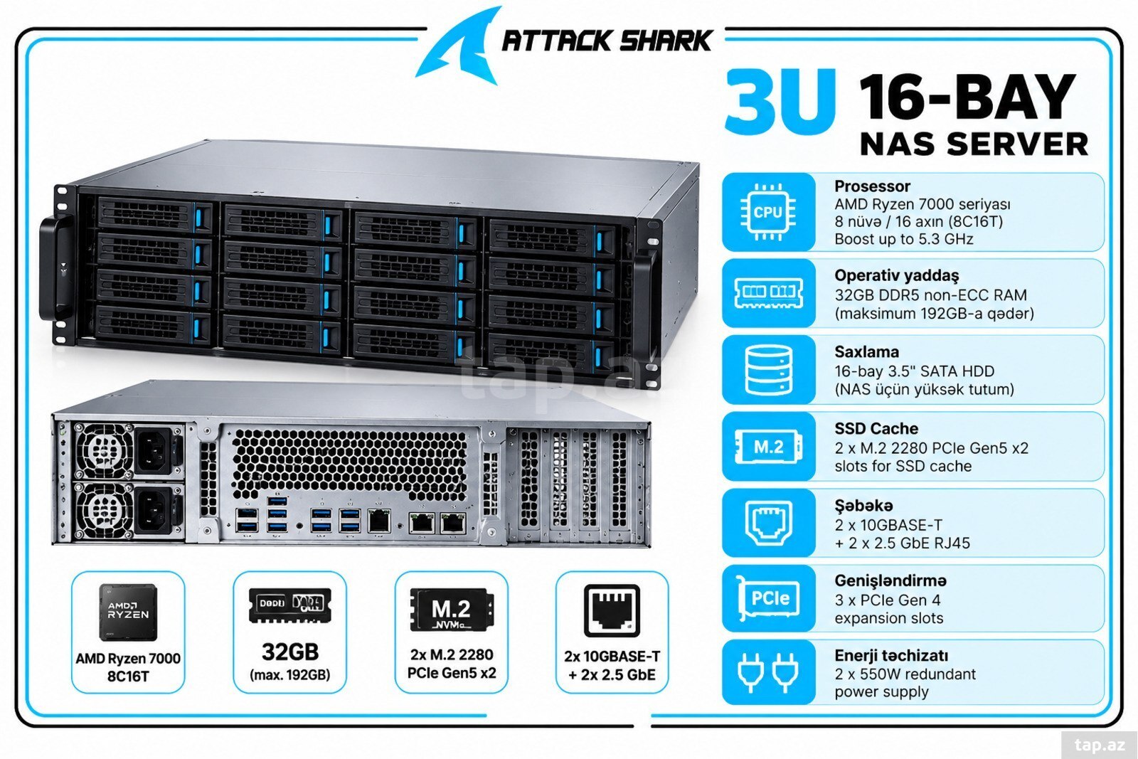 3U 16-Bay NAS Server