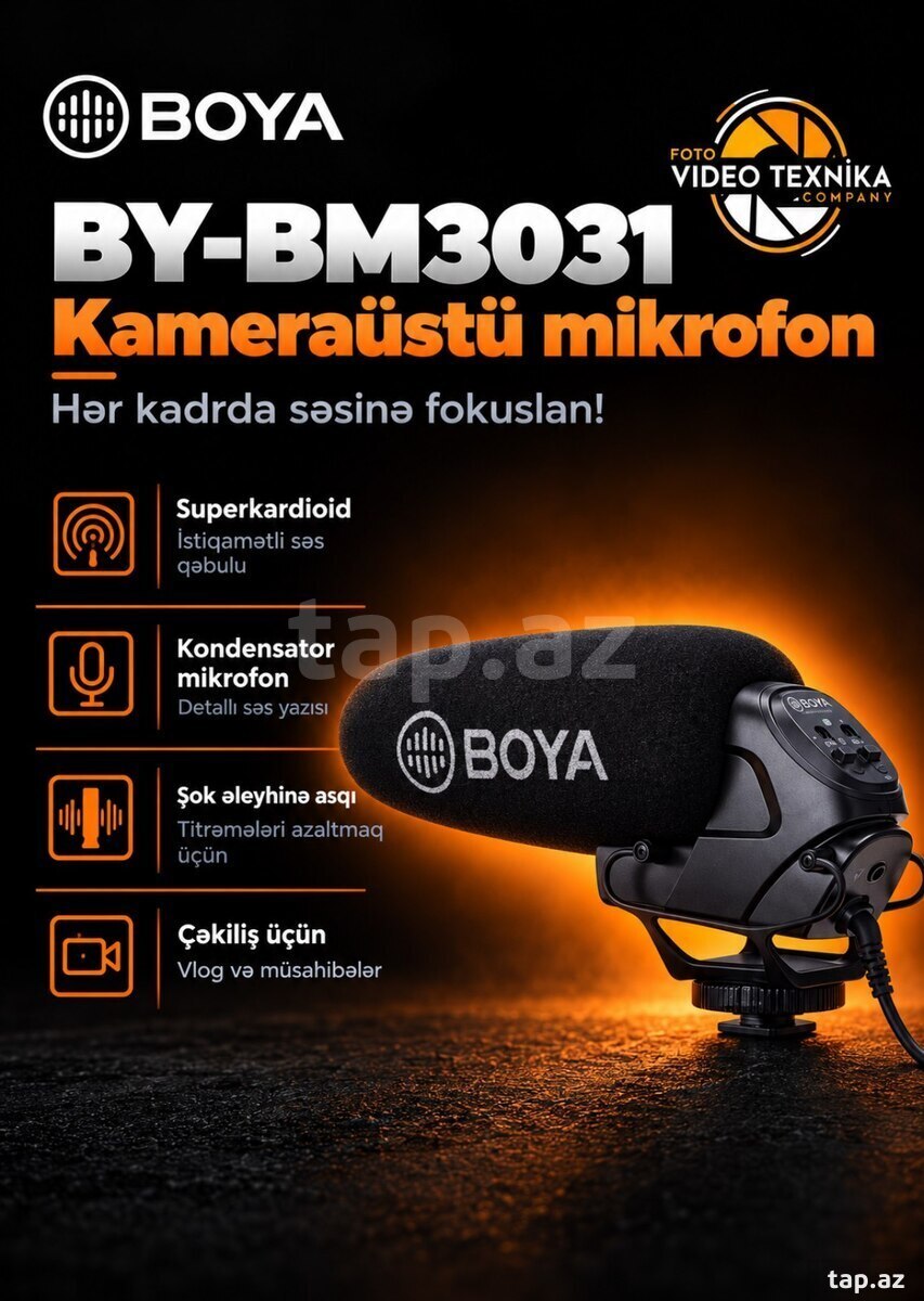 Kameraüstü mikrofon BOYA BY-BM3031