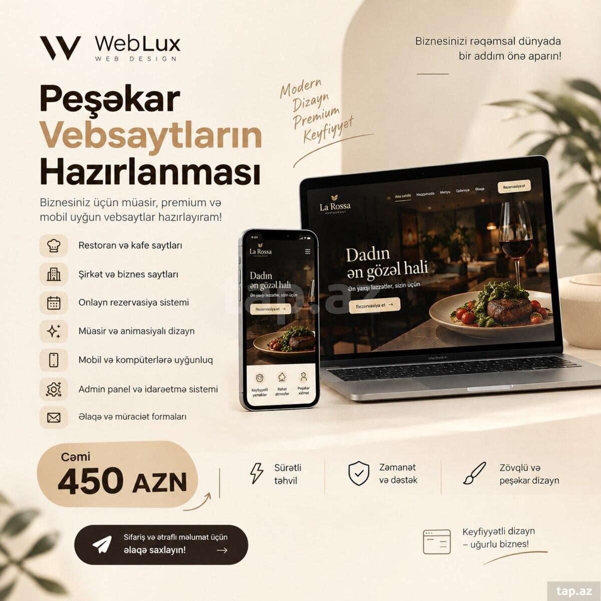 Peşəkar Vebsaytların hazırlanması