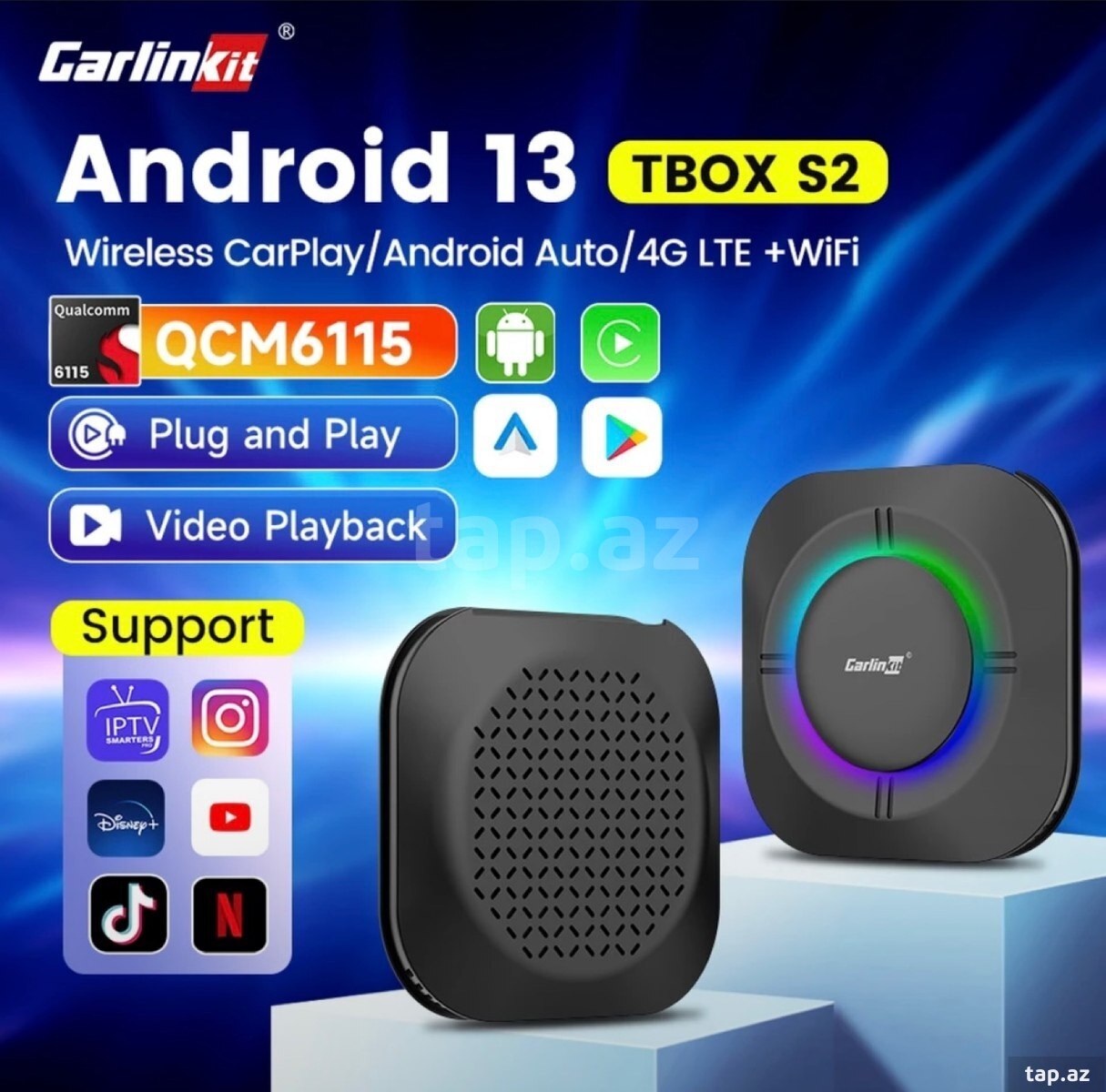 Carlinkit CarPlay AI Box Android 13 8GB/128GB