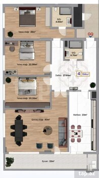 4-otaqlı yeni tikili, Mərkəzi Bulvar küç., 194 m²