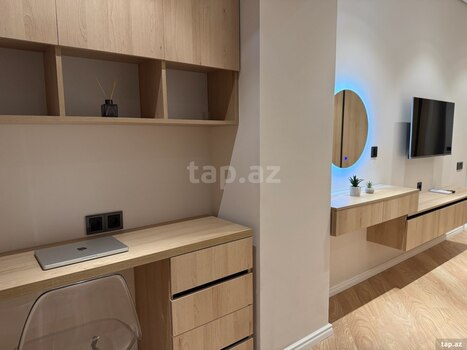 2-otaqlı mənzil kirayə verilir, Sahil m., 50 m²