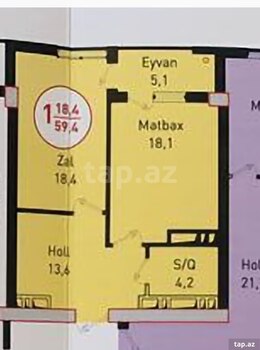 2-otaqlı yeni tikili, Mir Cəlal küç. 3169, 60 m²