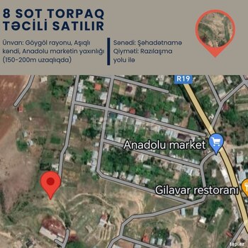 8 sot torpaq sahəsi, Göygöl r.
