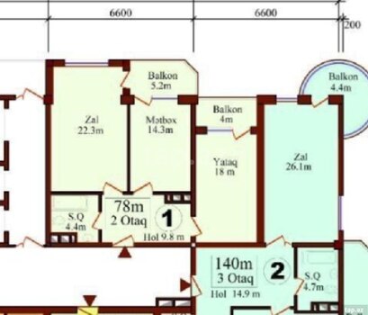 2-otaqlı yeni tikili, Yeni Yasamal qəs., 78 m²