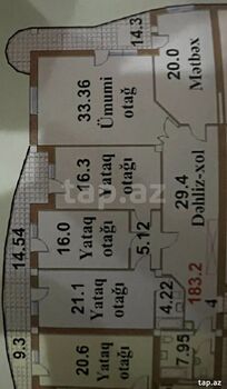4-otaqlı yeni tikili, Mirəli Seyidov küç., 183 m²