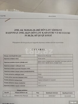 10 sot torpaq sahəsi, Qəbələ ş.