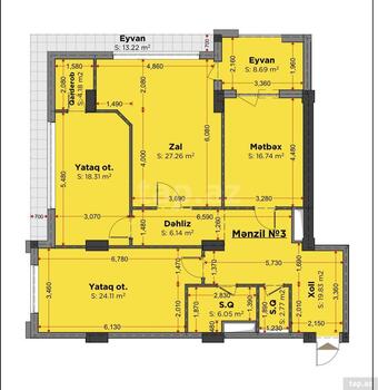 3-otaqlı yeni tikili, Ələsgər Ələkbərov küç., 147.3 m²