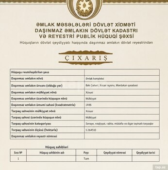126 sot torpaq sahəsi, Mərdəkan qəs.