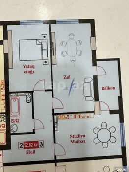 3-otaqlı yeni tikili, Xırdalan ş., 93 m²