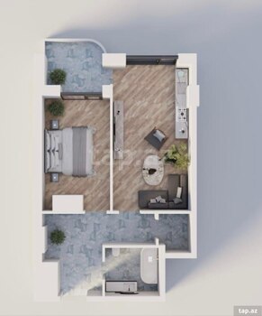 1-otaqlı yeni tikili, Lökbatan qəs., 56.4 m²