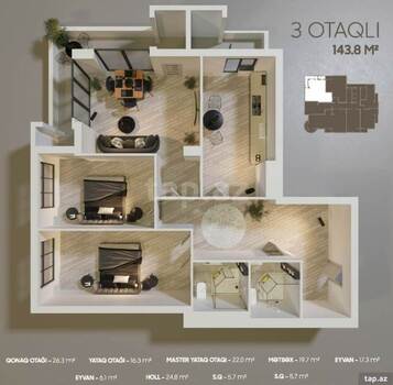 3-otaqlı yeni tikili, 28 May m., 144 m²