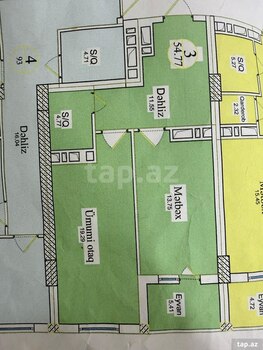 1-otaqlı yeni tikili, N.Nərimanov m., 54.77 m²