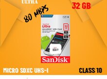 Micro SD Kart "Sandisk Ultra 32GB Class 10 80Mbps"