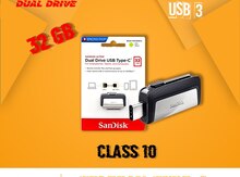 Flaş kart USB 3.1 "Sandisk" 32GB OTG (Type-C, Usb)