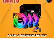 RGB kuler kit "Coolmoon Sunshine, Jade, Billow Led 120mm (Programable Case Fan Kit)"