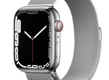 Apple watch 7 45mm Silver Stainless Steel Milanese loop 
