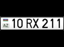 Avtomobil qeydiyyat nişanı - 10-RX-211