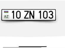 Avtomobil qeydiyyat nişanı-10 ZN 103