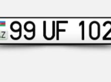 Avtomobil qeydiyyat nişanı - 99-UF-102