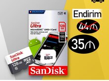 Mikro SD kart "Sandisk Ultra" Class 10 80MB, 128GB