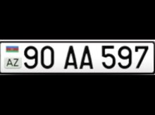 Avtomobil qeydiyyat nişanı - 90-AA-597
