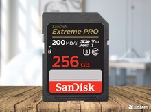 SD Kart "SanDisk 256GB Extreme PRO SDXC UHS-I Card - C10, U3, V30, 4K UHD, SD Card - SDSDXXY-256 "