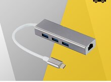 Lan adapter "Type-C to Ethernet RJ45 + 3x usb"