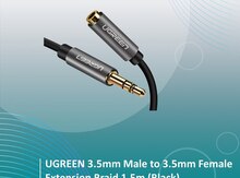 UGREEN 3.5mm Male to 3.5mm Female Extension Braid 1.5m (Black) AV118 (40674)