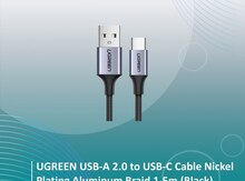 UGREEN USB-A 2.0 to USB-C Cable Nickel Plating Aluminum Braid  1.5m (Black) US288 (60127)
