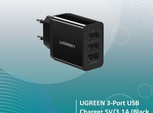 UGREEN 3-Port USB Charger 5V/3.1A (Black) ED013 (50816)