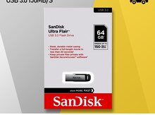 Flaş kart "Sandisk 64GB Usb 3.0 Ultra Flair"