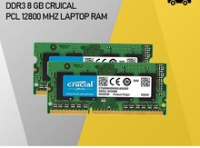 Operativ yaddaş "Curcial Yeni 8GB DDR3 12800 Mhz Laptop RAM"