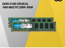 Cruical DDR3 8Gb 1600,12800 MHZ PC Ram