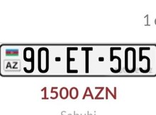 Avtomobil qeydiyyat nişanı - 90-ET-505
