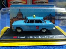 Коллекционная модель "Moskvitch 408 Taxi Sant Petersburg blue 1964"