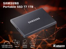 Sərt disk "Samsung T7 External SSD 1TB USB 3.2 MU-PC1T0T/AM"