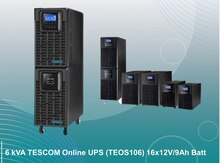 6 kVA TESCOM Online UPS (TEOS106) 16x12V/9Ah Batt