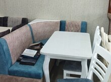 Künc divan, masa və oturacaqları