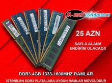 DDR3 1333-1600Mhz 4GB 