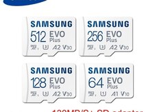 Mikro SD kart "Samsung Evo Plus 64GB, 128GB, 256GB, 512GB"