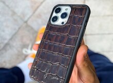 "Apple iPhone 14/ iPhone 14 pro max" kroko qəhvəyi arxalıq