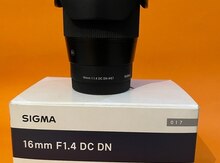 Linza "Sigma 16mm F1.4 Sony" 