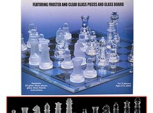 Şahmat "Glass Chess" 28х28 sm, şəffaf 