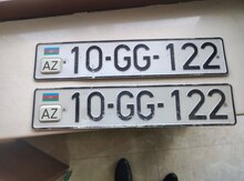 Avtomobil qeydiyyat nişanı - 10-GG-122